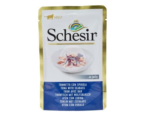 شيزر طعام رطب للقطط بالتونة وسمك القاروص 85g