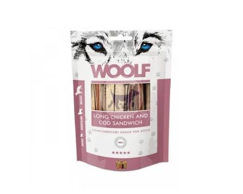 Woolf Dog Treats: Long Chicken & Cod Sandwich (100...