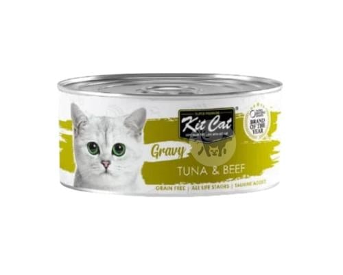 كت كات طعام رطب للقطط بالتونا واللحم البقري في الم...