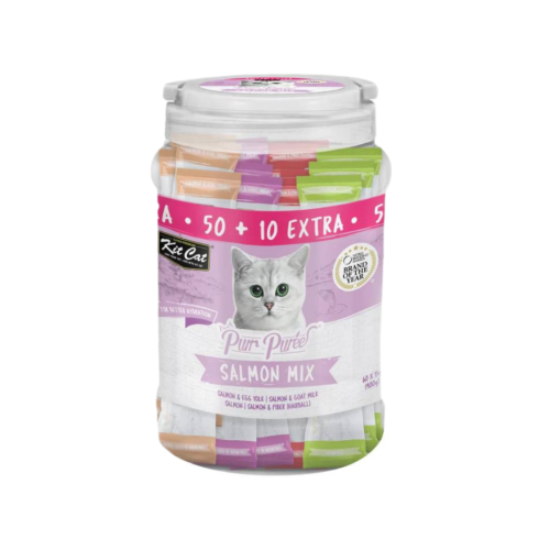 كت كات مكافات للقطط بنكهات متنوعة مع السلمون (15g×...