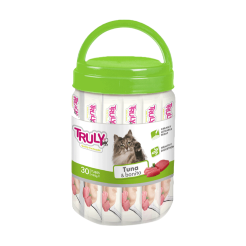 ترولي مكافات كريمية للقطط بالتونة والبونيتو 14g×30