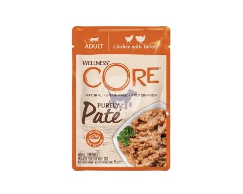 ويلنس كور طعام رطب للقطط باتيه الدجاج والديك الروم...