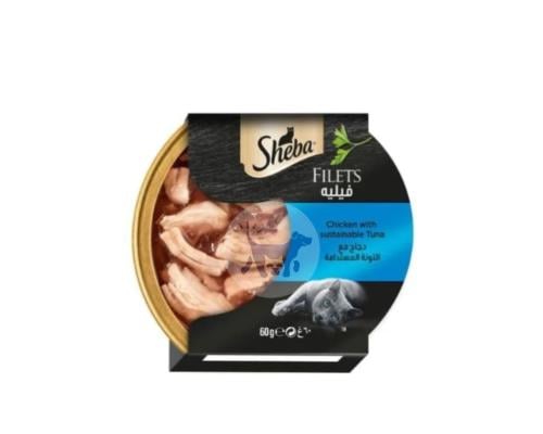 شيبا طعام رطب للقطط بالدجاج والتونة 60g