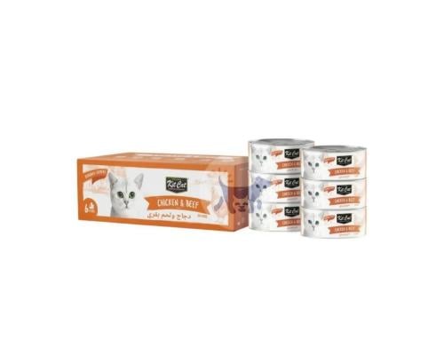 كت كات طعام رطب للقطط بالدجاج واللحم البقري 50g×6