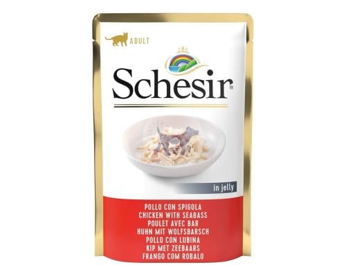 شيزر طعام رطب للقطط بالدجاج وسمك القاروص 85g