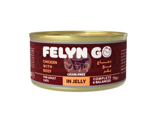 فلاين جو طعام رطب للقطط بالدجاج و اللحم البقري في...