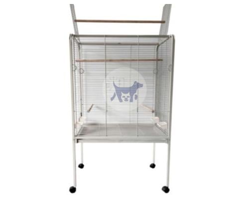 قفص للطيور والببغاءات بستاند مزدوج وعجلات من بيتس...