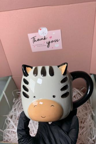 كوب زجاجي علي شكل بقره حديثه