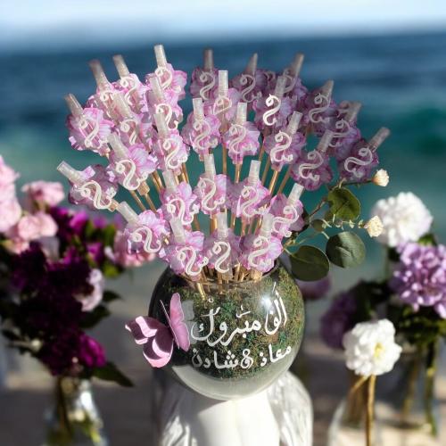 فازة اعواد للتولات زجاجية 24حبات