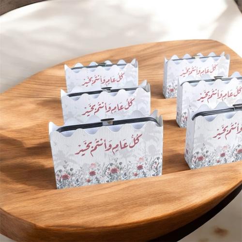 توزيعات بدكير شنطة جلد ابيض(6حبات)