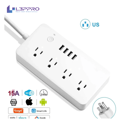 مقبس ذكي Wi-Fi متعدد المنافذ مع USB متوافق مع Alex...