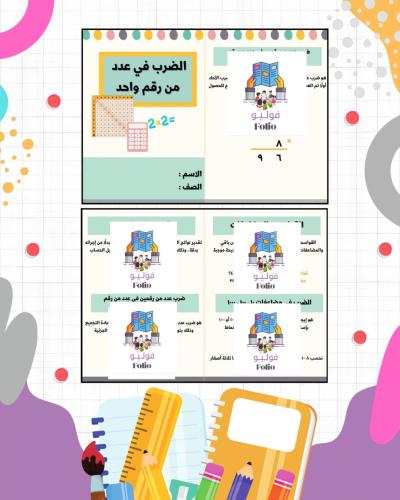 مطوية الضرب في عدد من رقم واحد - رابع ابتدائي - ري...