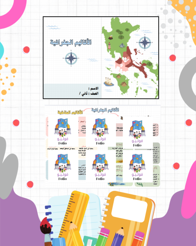مطوية الأقاليم الجغرافية - ثاني متوسط - دراسات اجت...