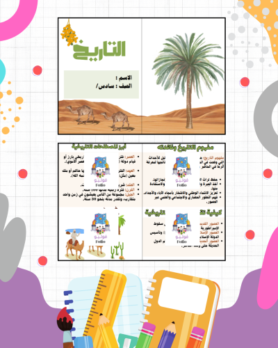 مطوية التاريخ - دراسات اجتماعية - سادس ابتدائي PDF...