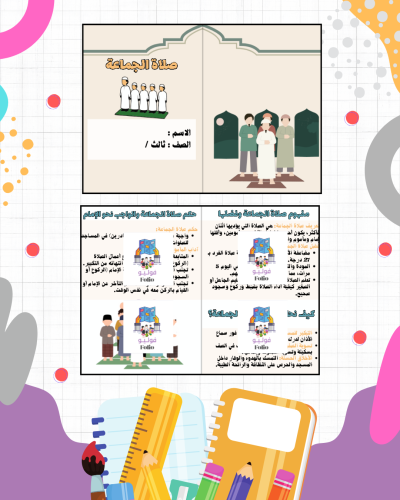 مطوية صلاة الجماعة- دراسات اسلامية - ثالث ابتدائي...