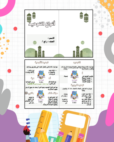 مطوية أنواع التوحيد - دراسات اسلاميه - رابع ابتدائ...
