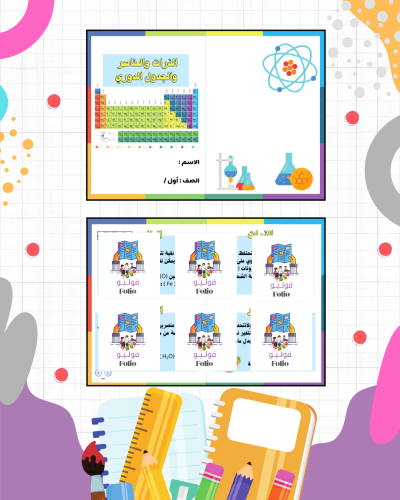 مطوية الذرات والعناصر والجدول الدوري - أول متوسط -...