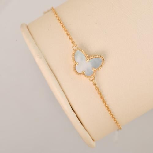 سواره ذهب فراشة بيضاء فان كليف | Van Cleef عيار 18