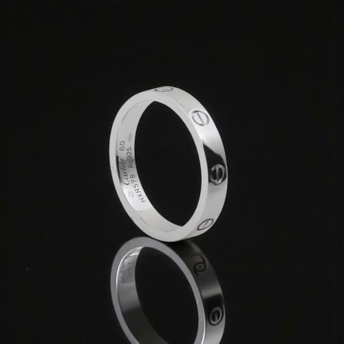 Silver ring Cartier / Cartier men's shiny super master slim