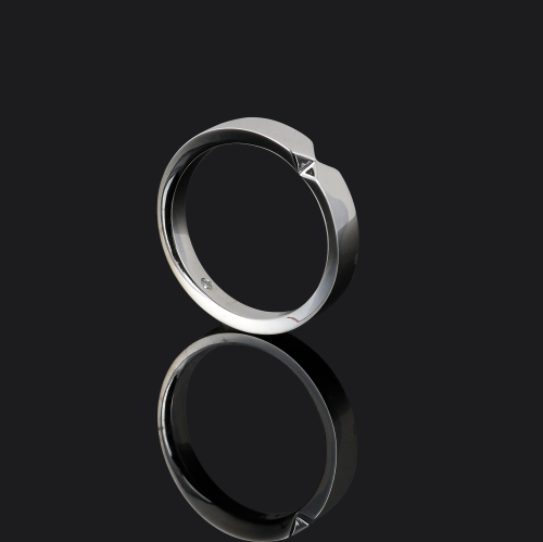 Men's Shoumi silver ring, shiny, super master