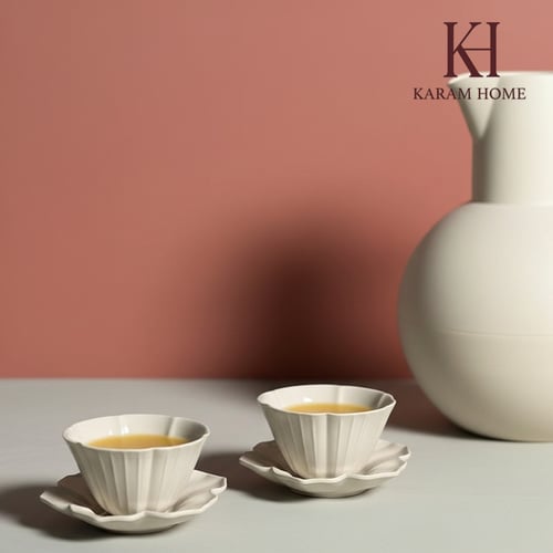 طقم فناجيل قهوه 6 فناجيل مع 6 قاعدات