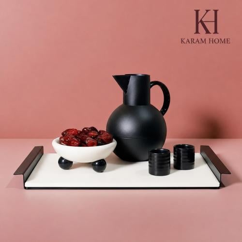 Serving tray / leather decor