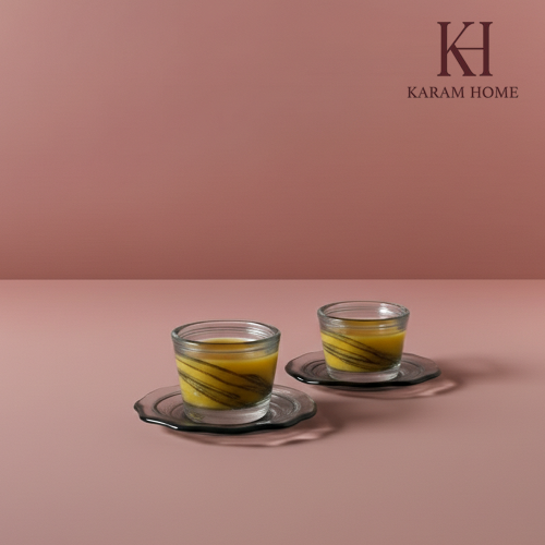 طقم فناجيل قهوه 6 فناجيل مع 6 قاعدات