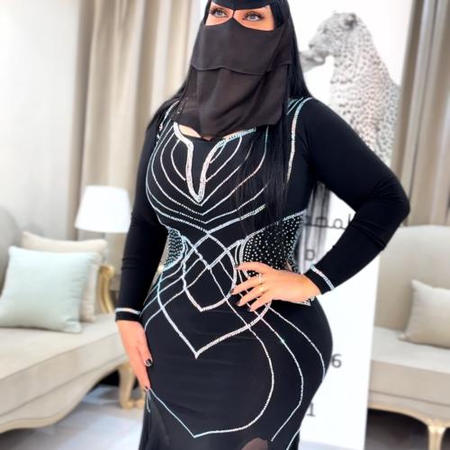 Black dress with crystal