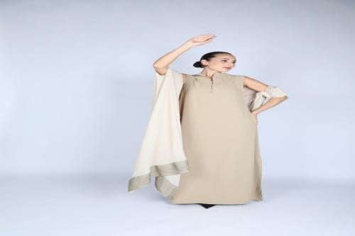 فستان بتصميم ناعم وانسيابي يجمع بين البساطة والرقي...