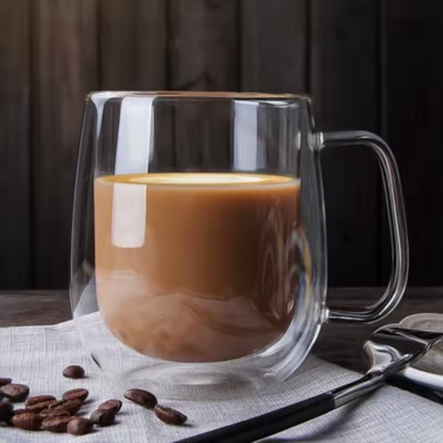 كوب زجاجي مزدوج الجدار مقاوم