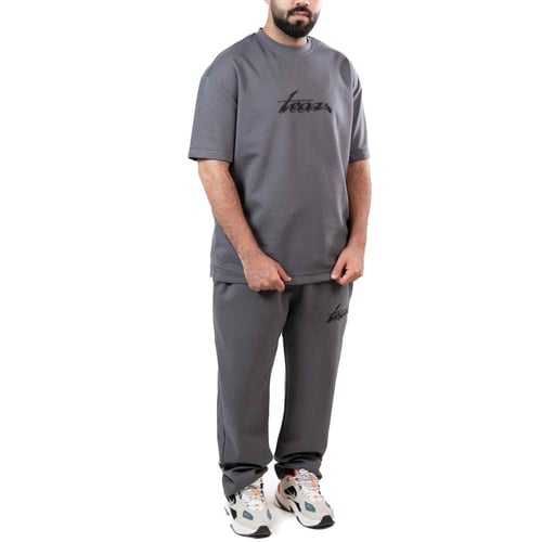 طقم رجالي كاجوال - رمادي