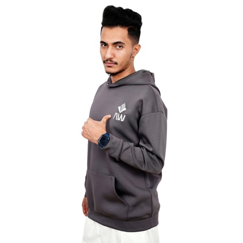 بلوفر قبوع رسمة الغزال - رصاصي