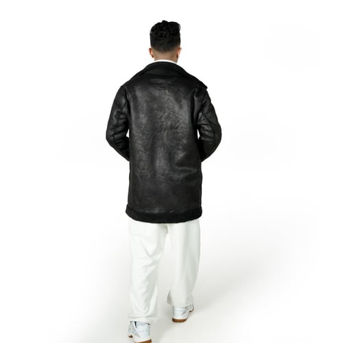 جاكيت دبل فيس - بني وأسود