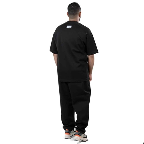 طقم رجالي كاجوال مزخرف - أسود