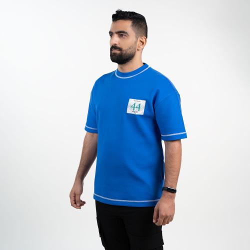 تي شيرت كاجوال أرقام في الظهر - أزرق