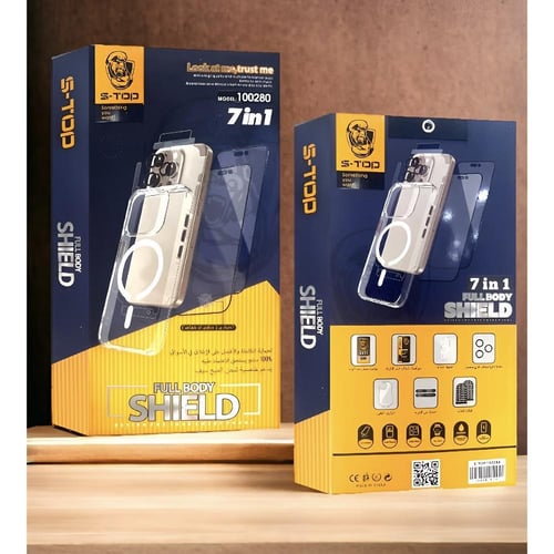 بكج حماية 7 في 1 للايفون ، بجراب يدعم تقنية ماج سي...