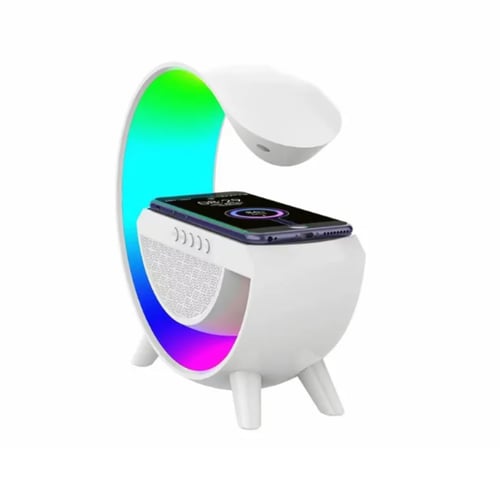 مكبر صوت مع شاحن لاسلكي و إضاءة ليد