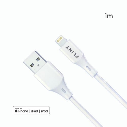 فيلنت كيبل شحن آيفون بلاستيك طول 1 متر - أبيض