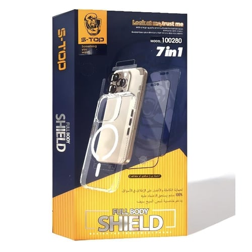 بكج حماية 7 في 1 للايفون ، بجراب يدعم تقنية ماج سي...