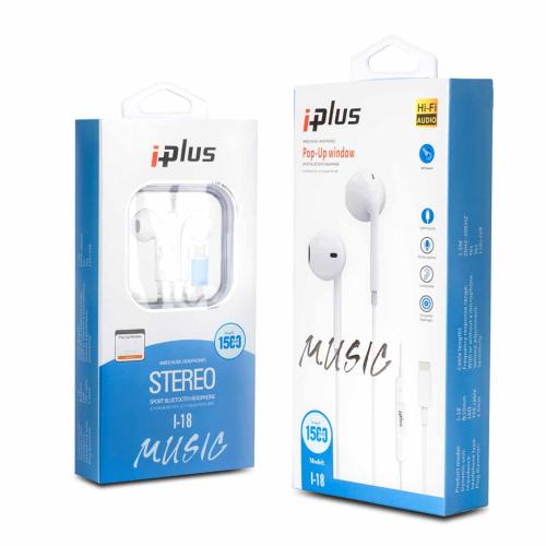 سماعة سلك ايفون ، عبر البلوتوث I-18, اي بلس