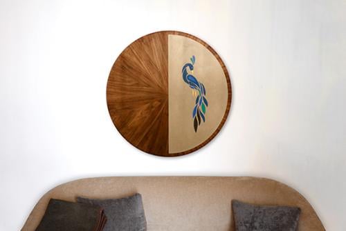 لوحة فنية قشرة جوز مع تطريز فاخر