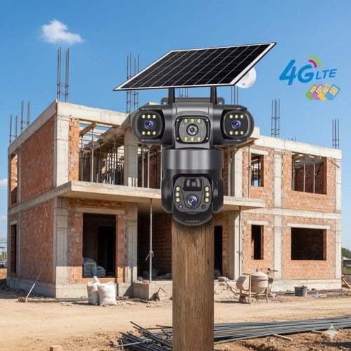 كاميرات طاقة شمسية بثلاث عدسات وبنظام الشريحة 4G