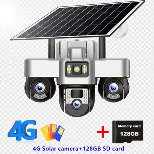 كاميرا طاقة شمسية 3 عدسات متحركة بنظام الشريحة