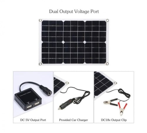 صديق الرحلات : لوح شمسي مرن 30w مع منظم بمدخلين us...