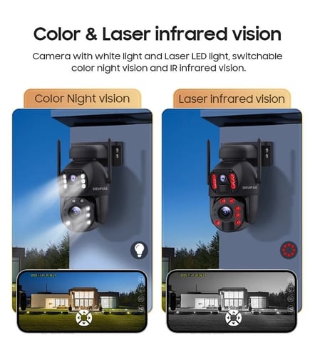 كاميرات طاقة شمسية شريحة - بعدستين متحركتين وبدقة...