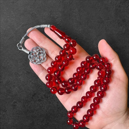 سبحة زعفران ١١ ملم طربزونة فضة