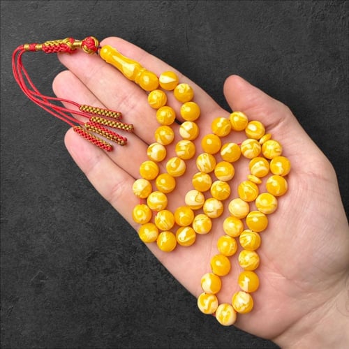 سبحة تراب كهرمان لبناني 10 ملم