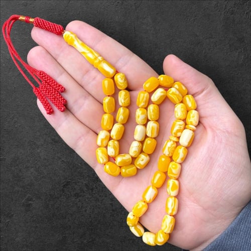 سبحة تراب كهرمان لبناني 8 ملم