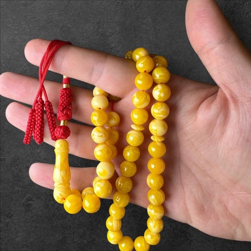 سبحة تراب كهرمان لبناني 10 ملم