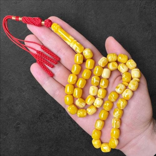 سبحة تراب كهرمان لبناني 10 ملم برميلي